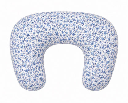 Blue Floral Ruffle Nursing Pillow Cover