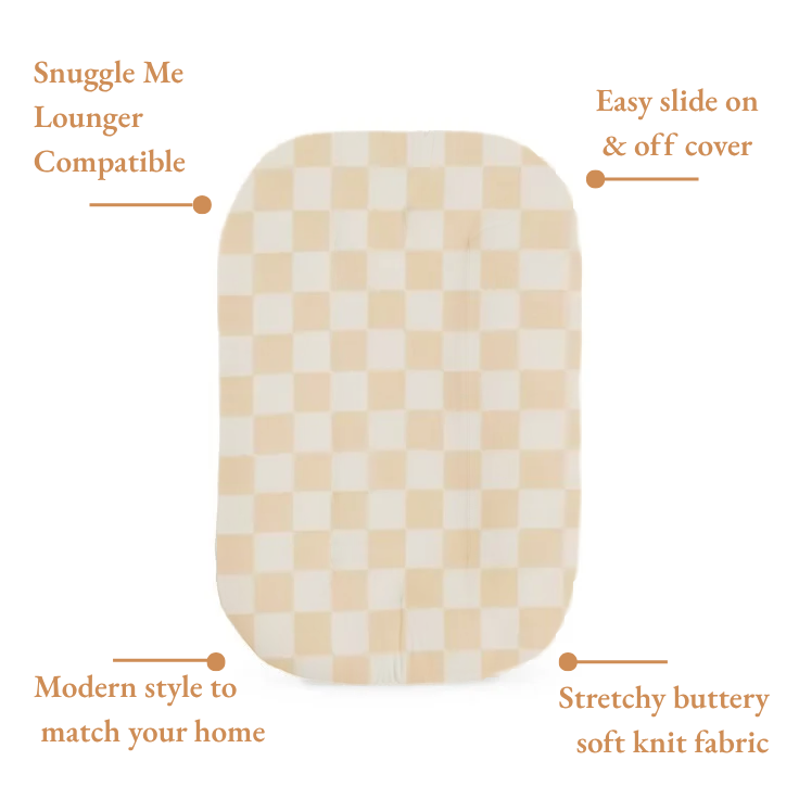 Butter Yellow Checkered Baby Lounger Cover