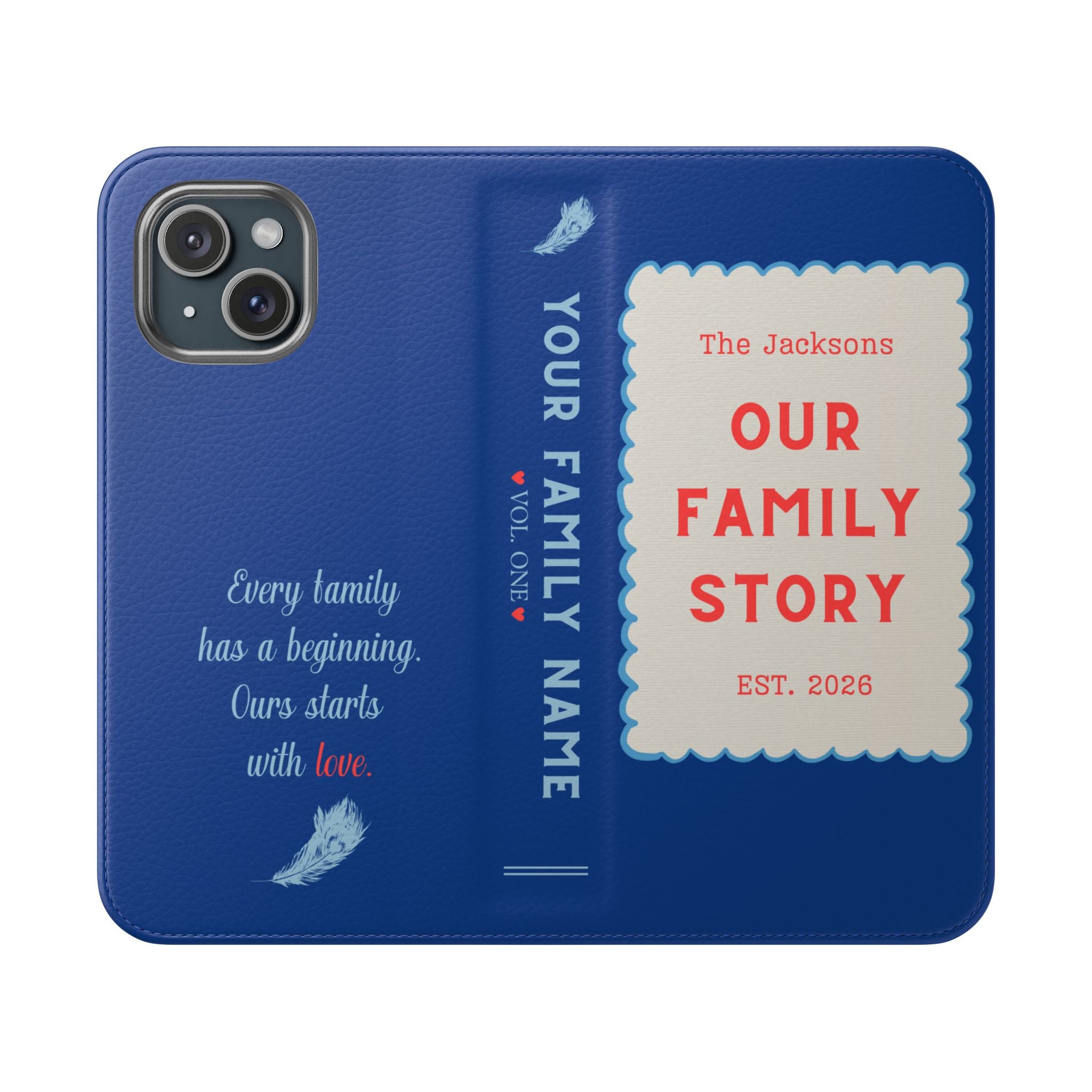Custom "Our Family Story" Book Phone Case