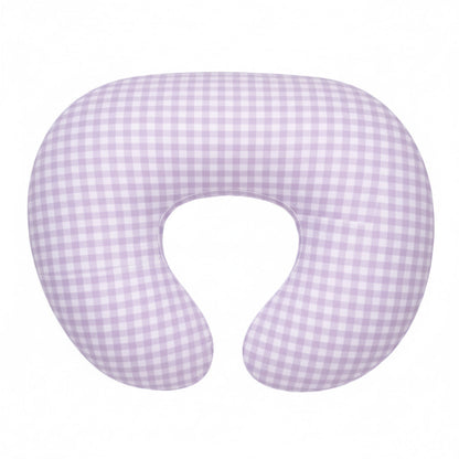 Purple Gingham Ruffle Nursing Pillow Cover