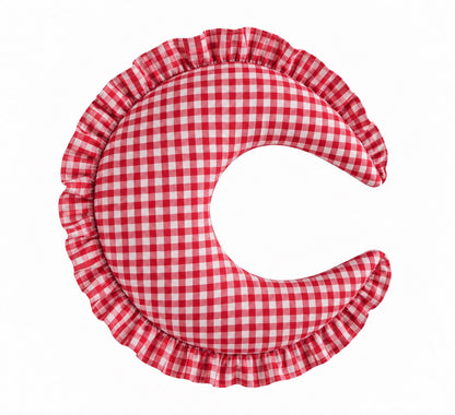 Gingham Feeding Old Support Ruffle Nursing Pillow Cover