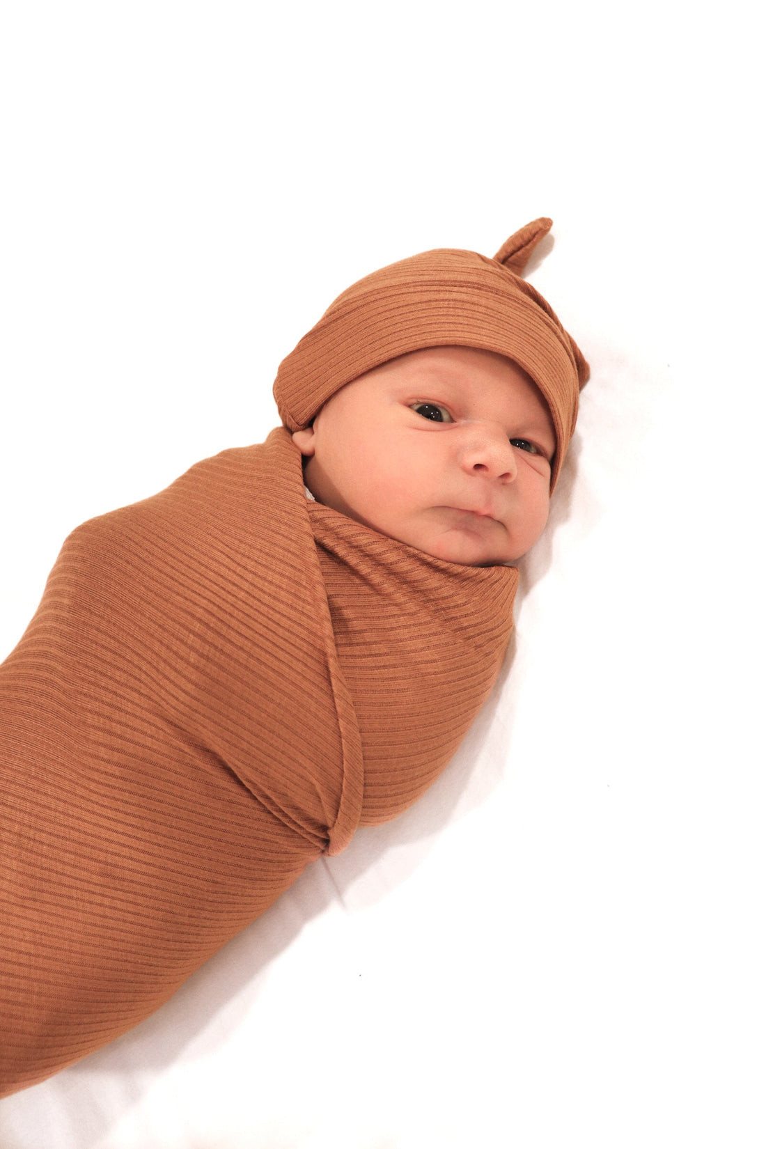Cocoa Ribbed Stretch Swaddle