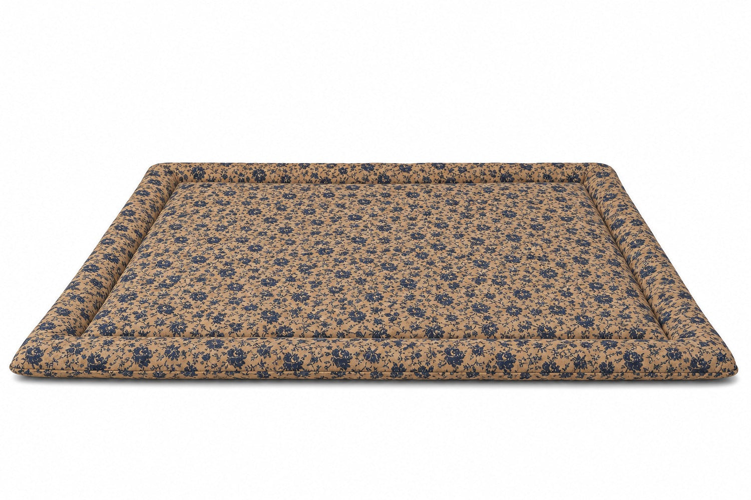 Blue Brown Rose Padded Baby Play Mat