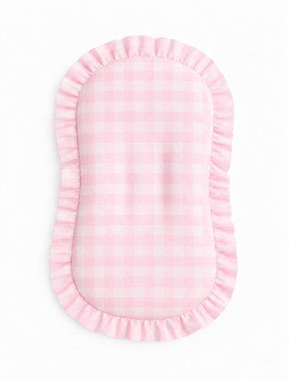 Light Pink Checkered Baby Lounger Cover