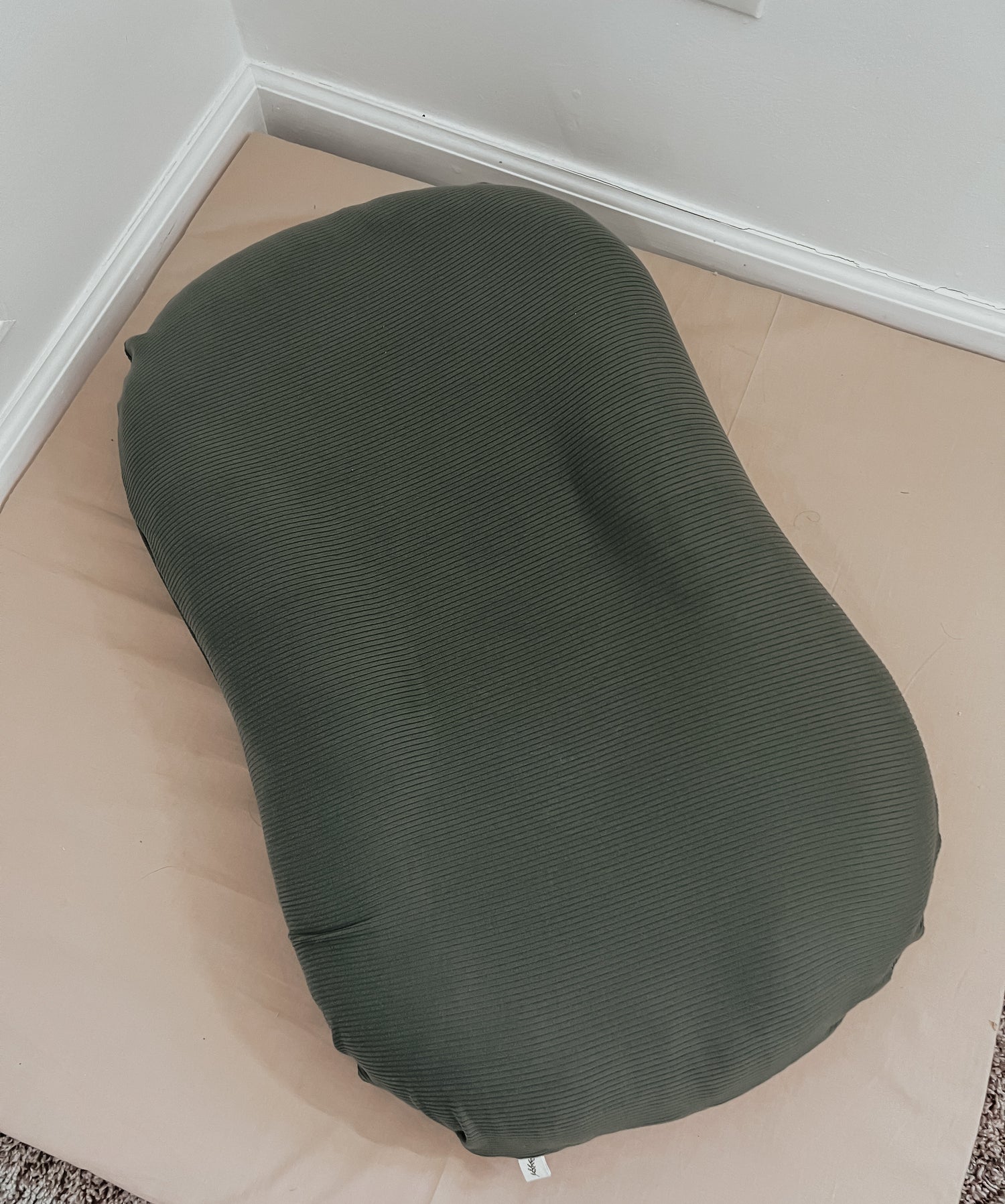 Moss Ribbed Baby Lounger Cover