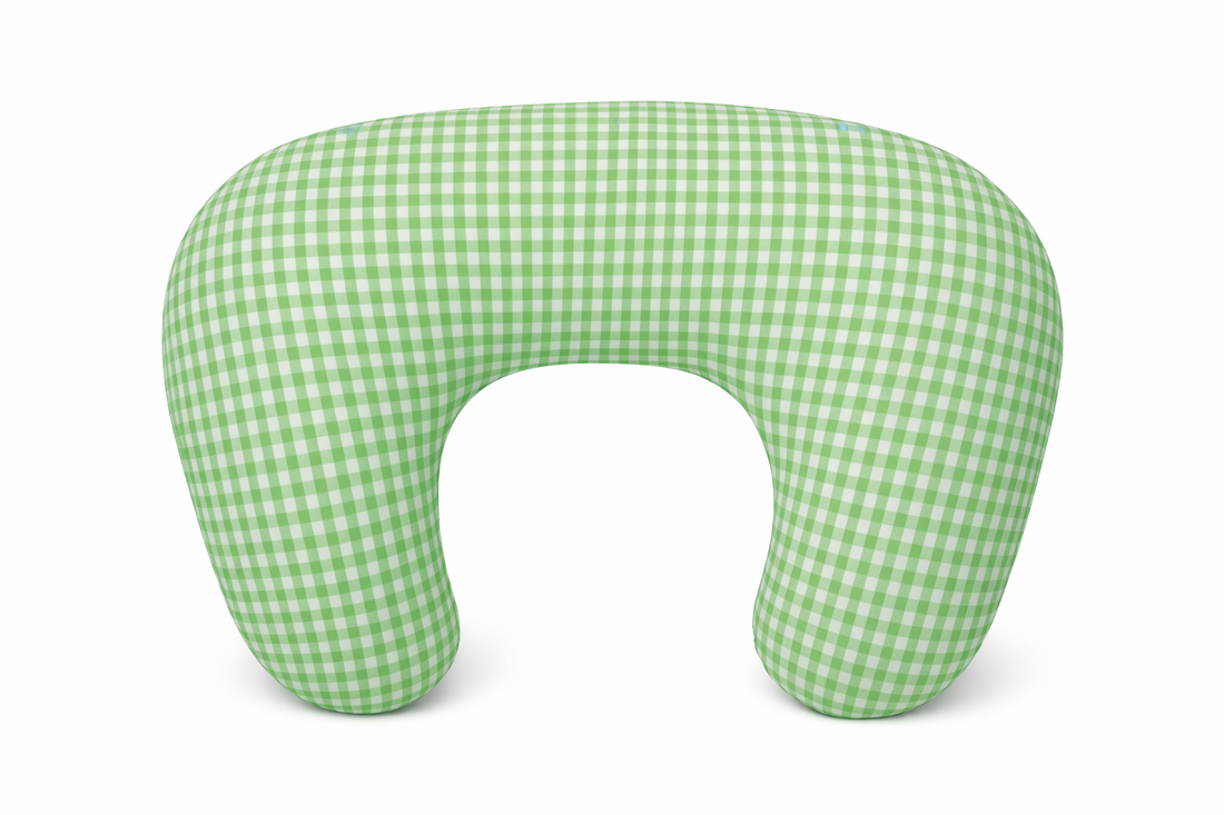 Green Gingham Ruffle Nursing Pillow Cover