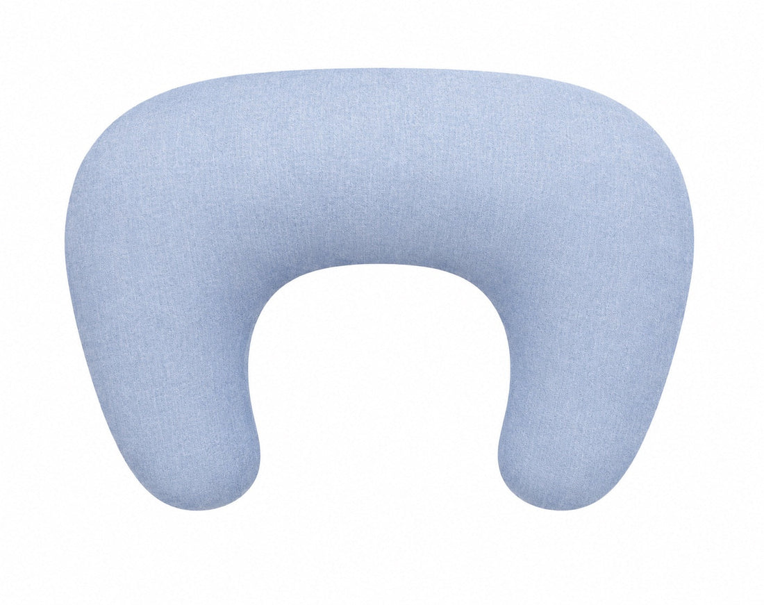 Light Denim Ruffle Nursing Pillow Cover