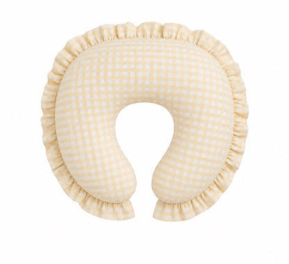 Yellow Gingham Ruffle Nursing Pillow Cover