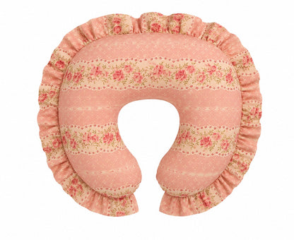 Pink Rose Ruffle Nursing Pillow Cover