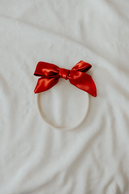 Berry Satin Baby Bow Headbands