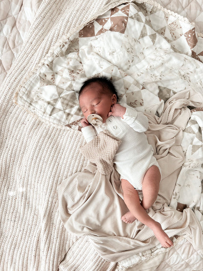 Oat Ribbed Stretch Swaddle