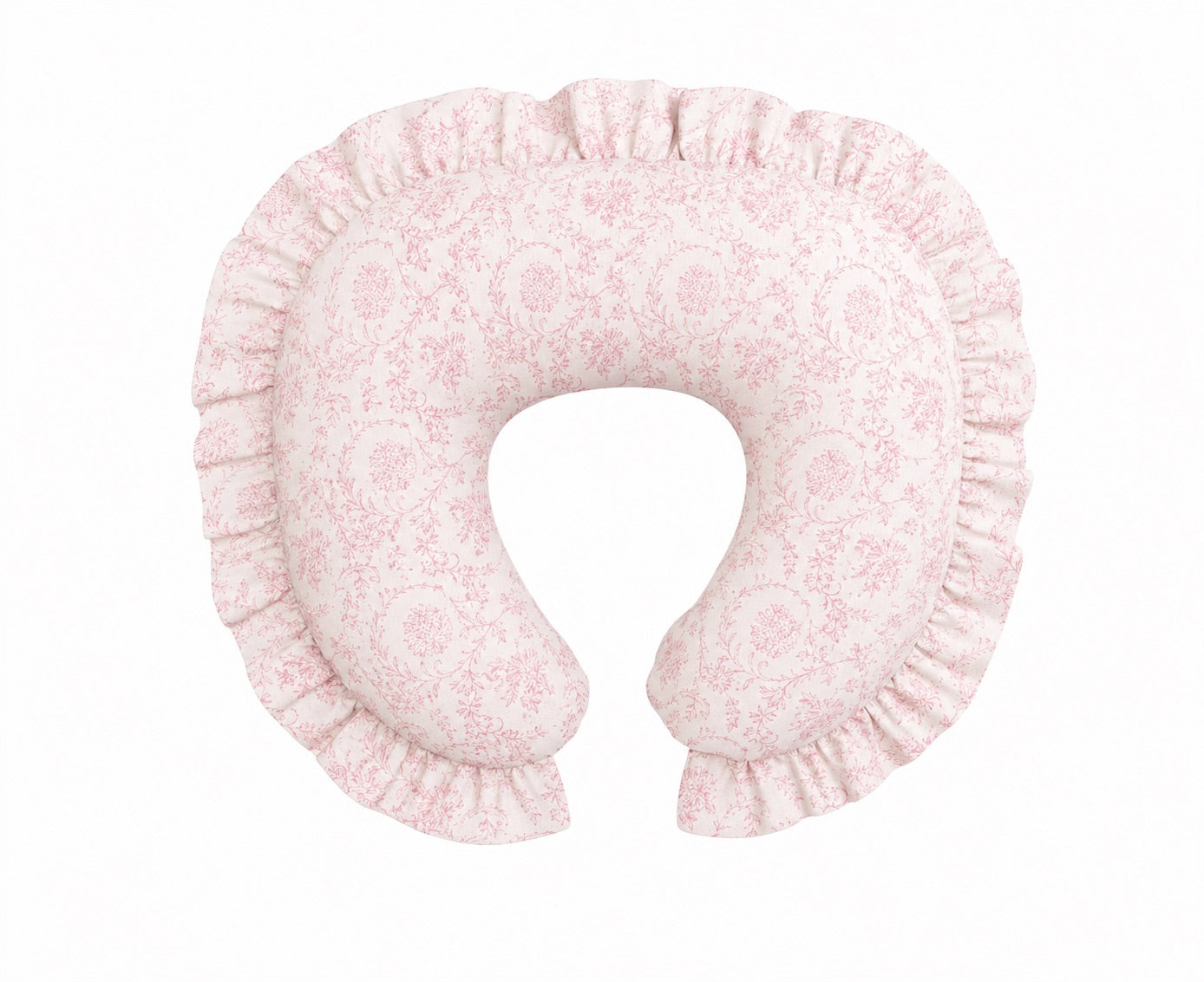 Pink Chinoiserie Ruffle Nursing Pillow Cover