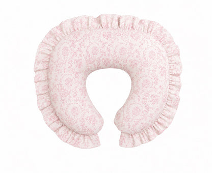 Pink Chinoiserie Ruffle Nursing Pillow Cover