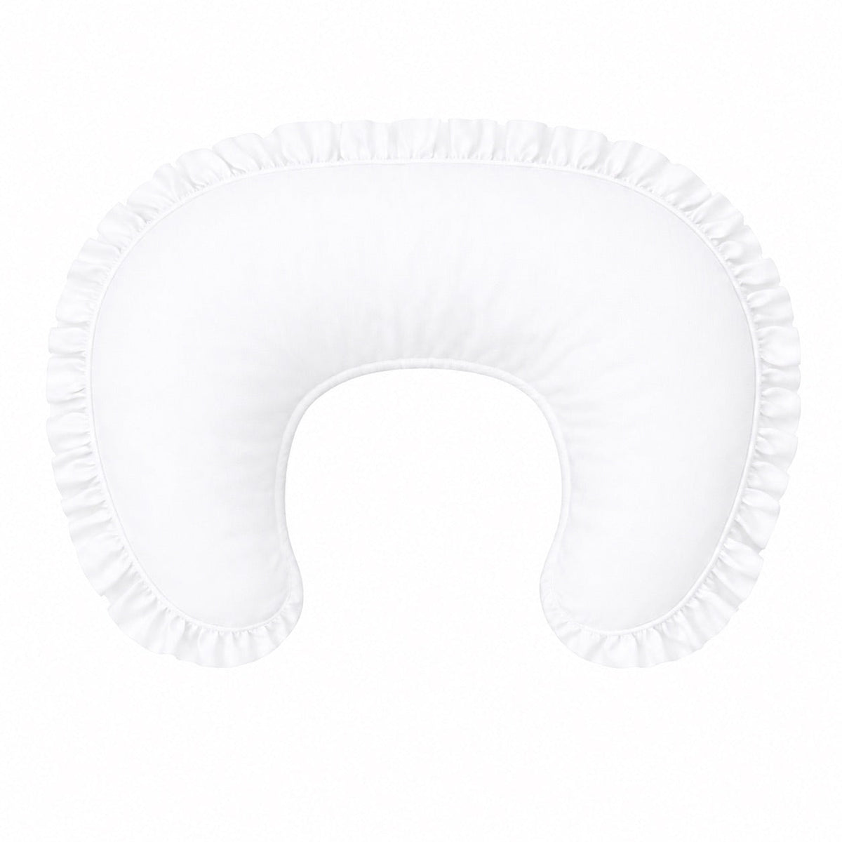 White Solid Ruffle Nursing Pillow Cover