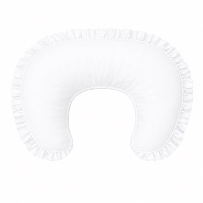 White Solid Ruffle Nursing Pillow Cover