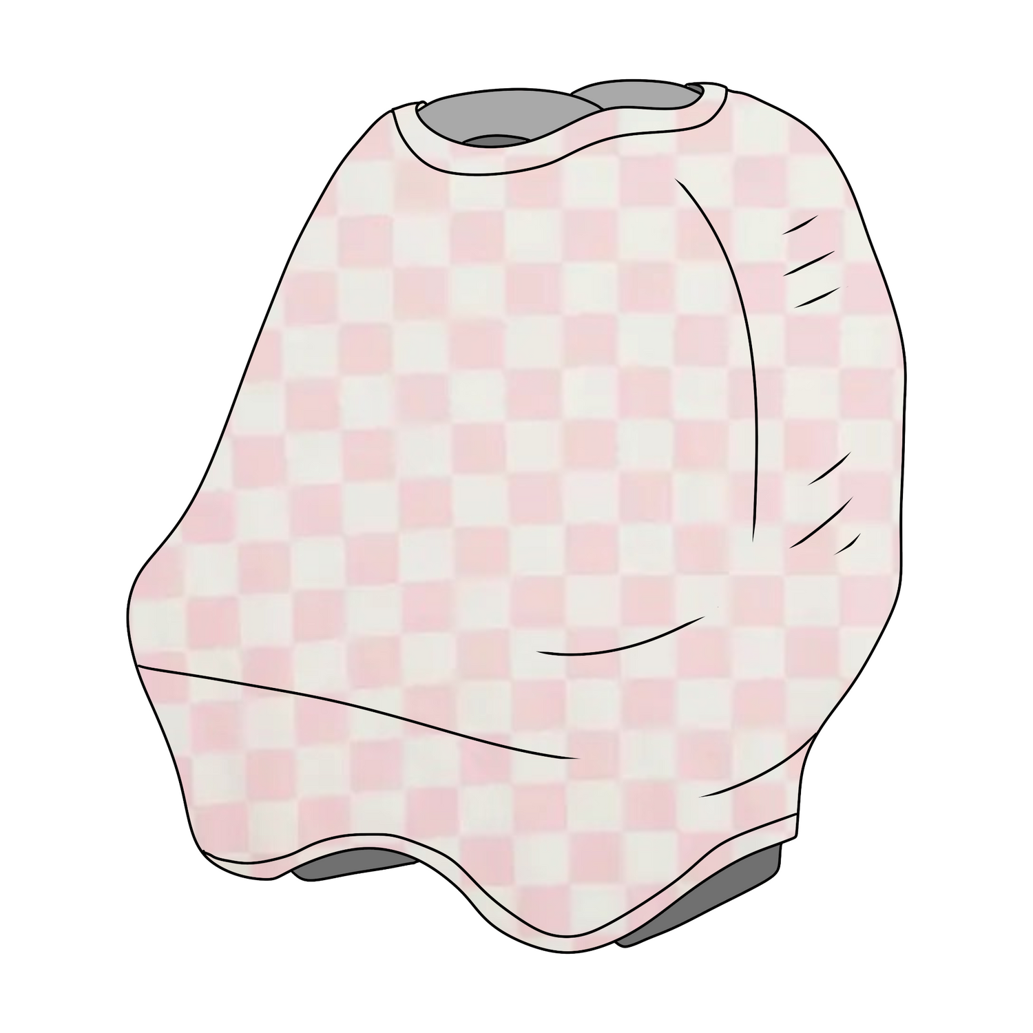 Sugar Pink &amp; White Checkered Carseat Cover