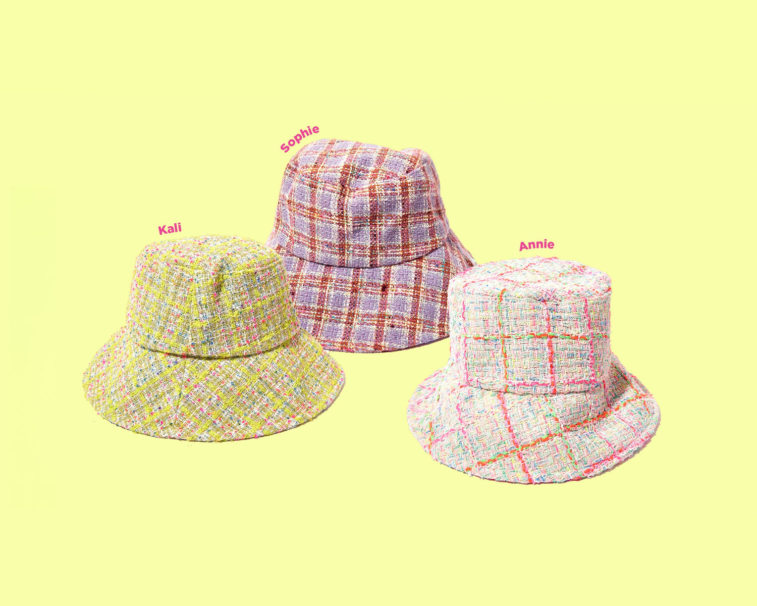 Tweed Bucket Hats (3 Colors)