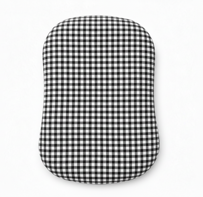 Black Gingham Ruffle Baby Lounger Cover