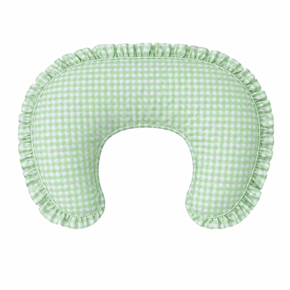 Green Gingham Ruffle Nursing Pillow Cover