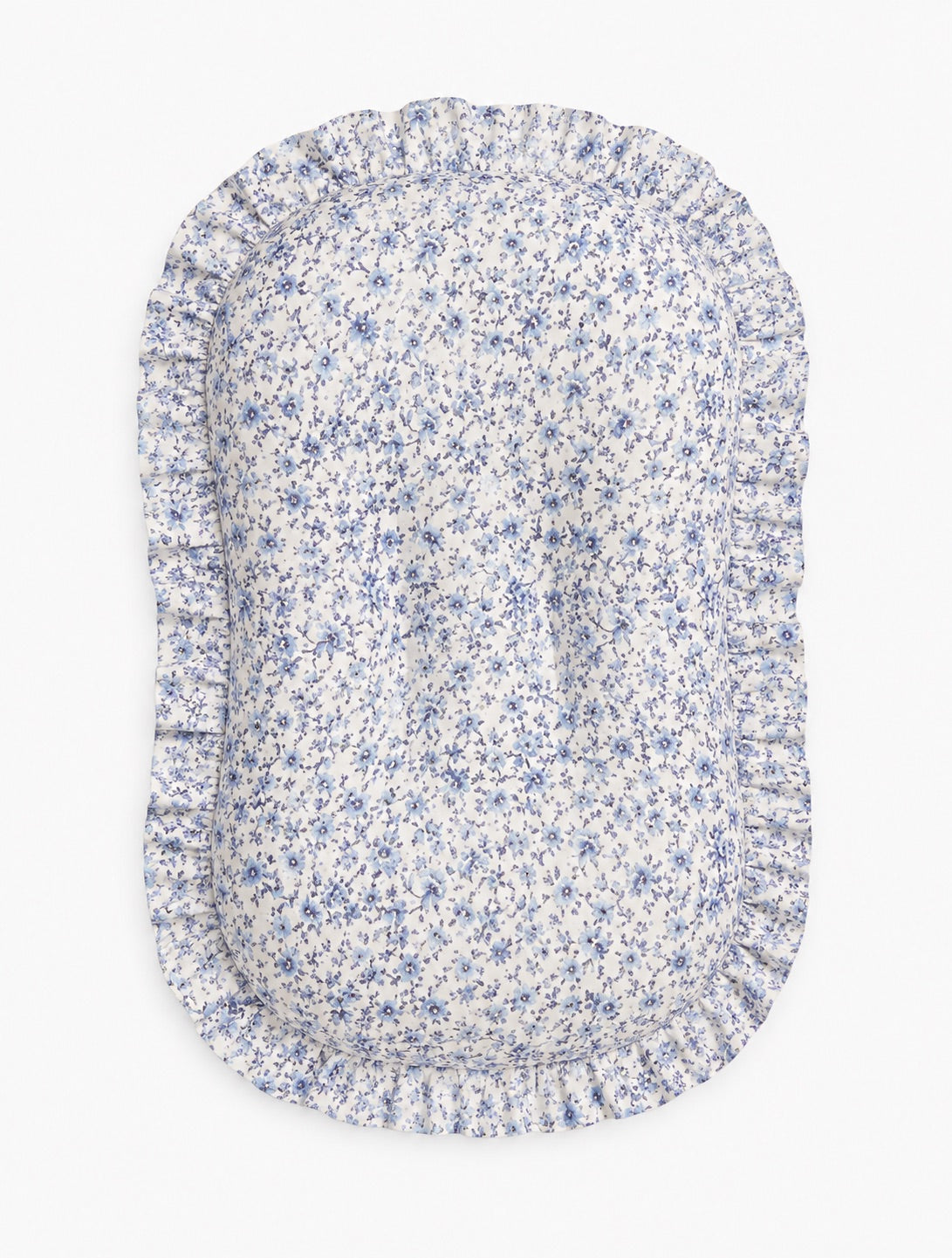 Blue Floral Ruffle Baby Lounger Cover