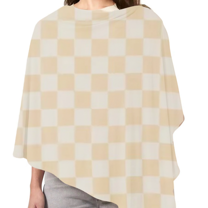 Butter Yellow &amp; White Checkered Carseat Cover