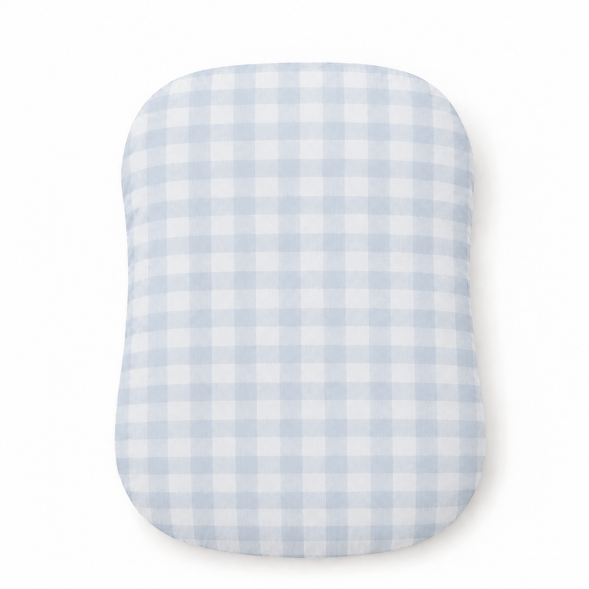 Blue Checkered Ruffle Baby Lounger Cover