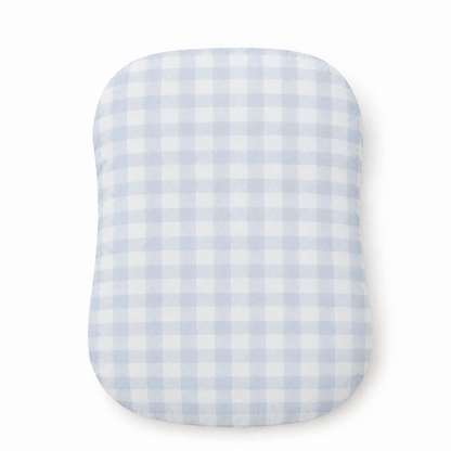 Blue Checkered Ruffle Baby Lounger Cover