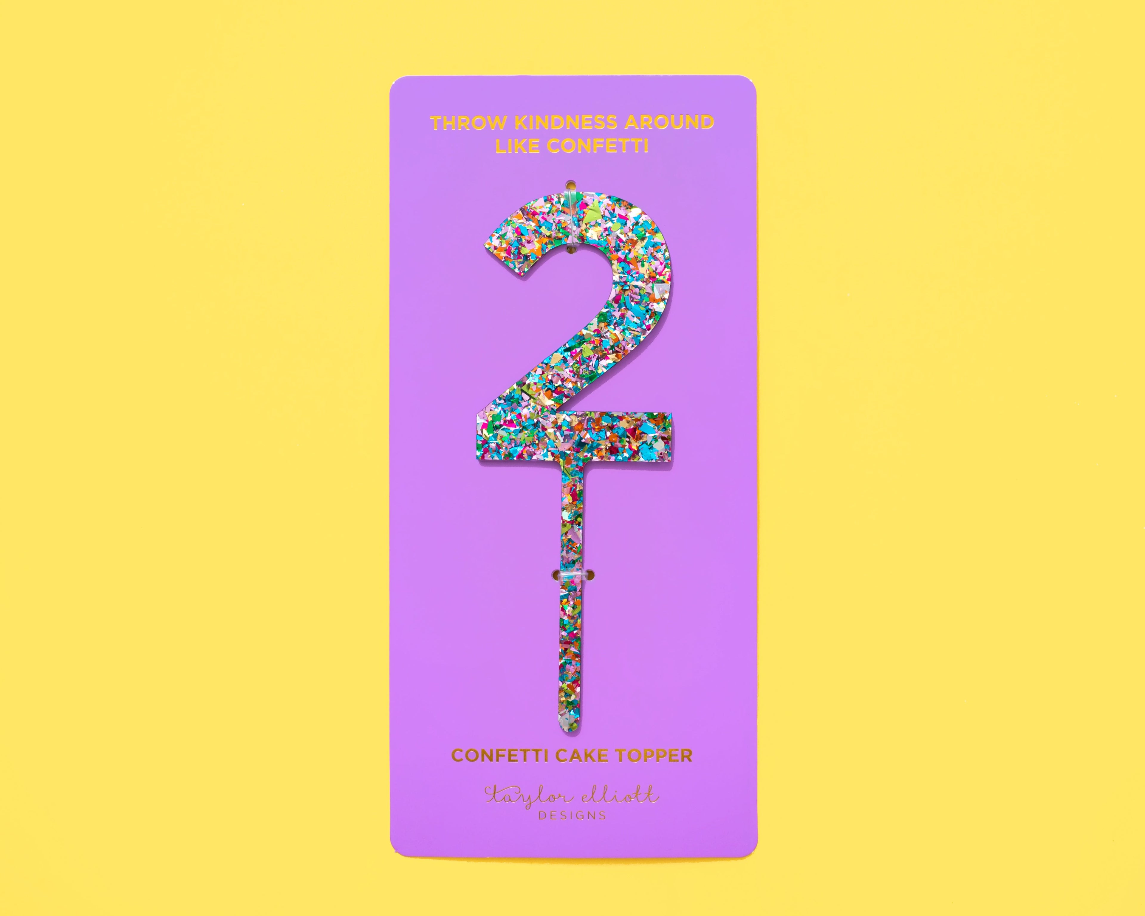 Colorful Confetti Cake Topper Numbers 0-9