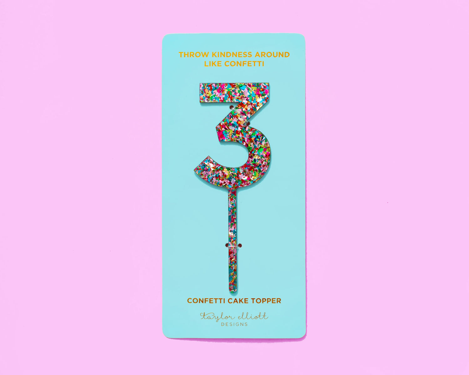 Colorful Confetti Cake Topper Numbers 0-9
