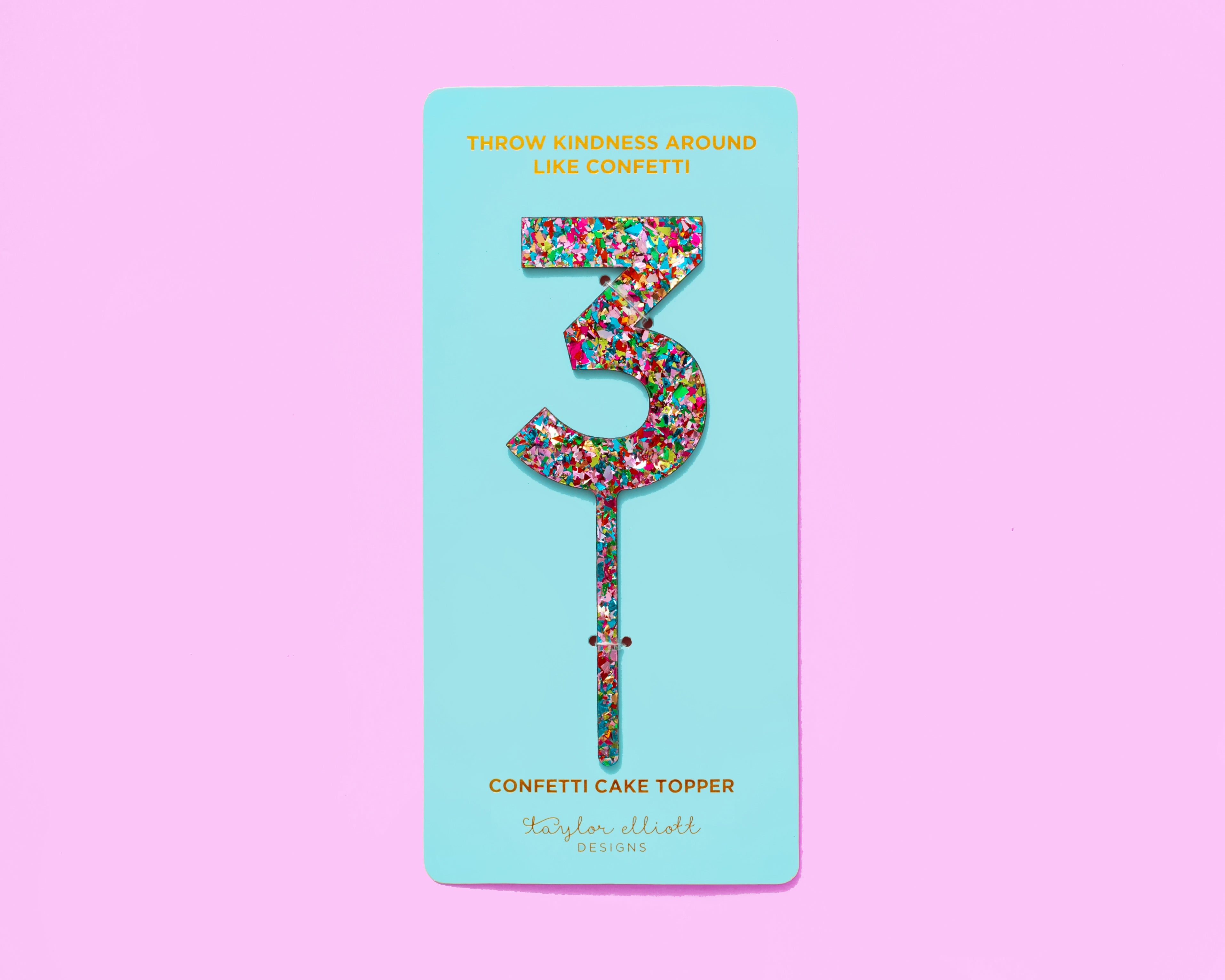 Colorful Confetti Cake Topper Numbers 0-9