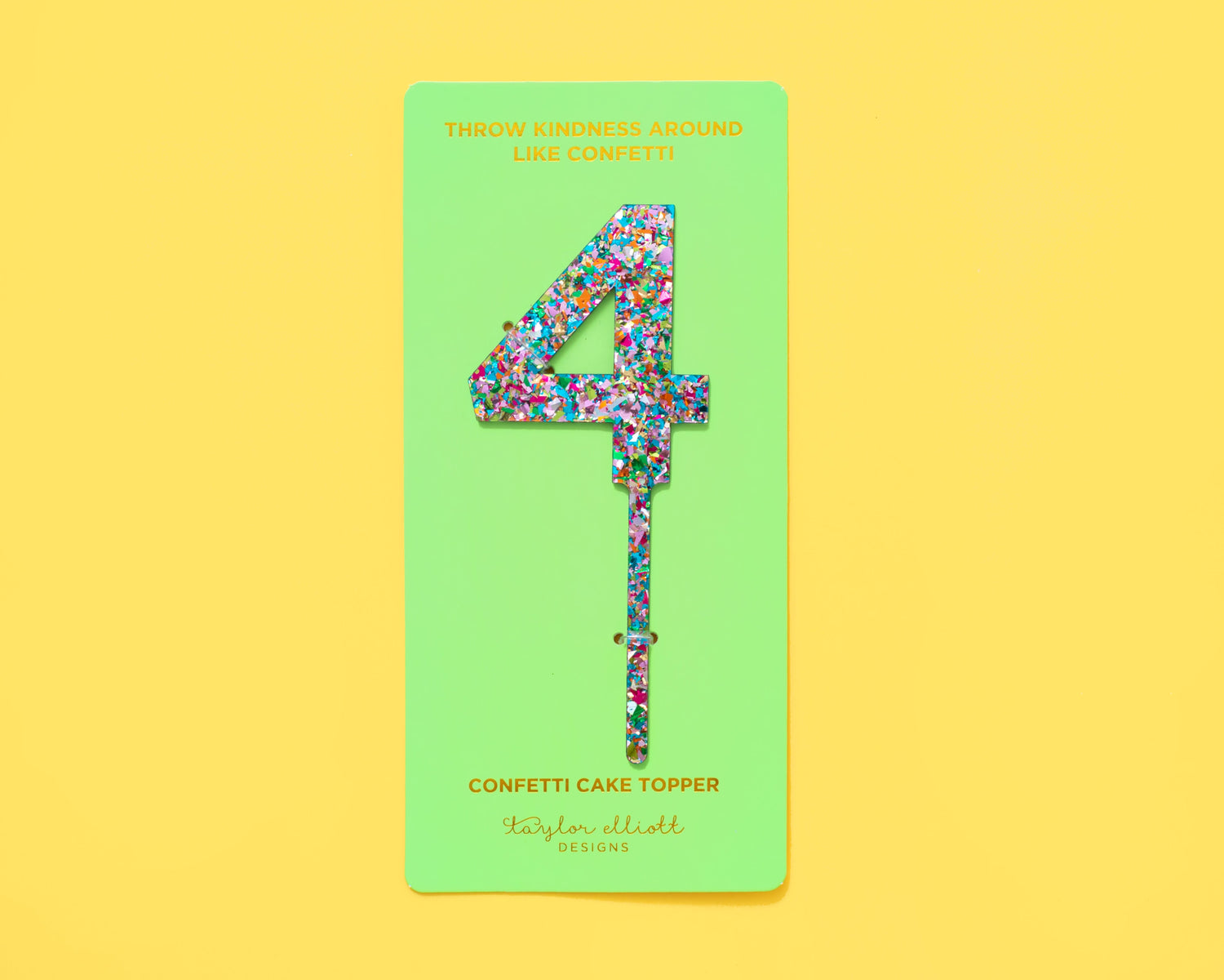 Colorful Confetti Cake Topper Numbers 0-9