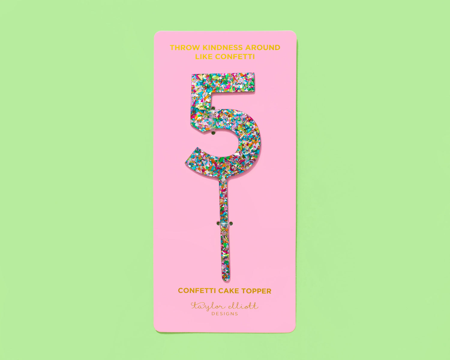 Colorful Confetti Cake Topper Numbers 0-9
