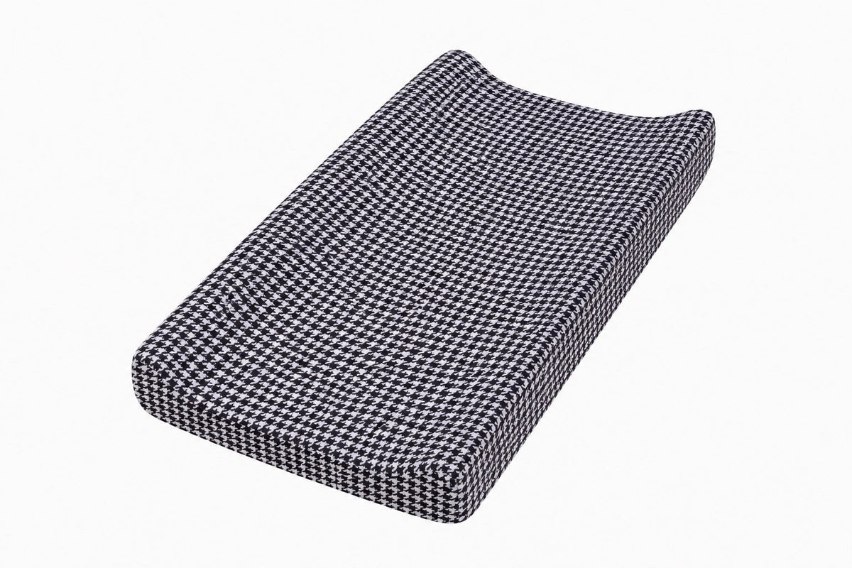 Black White Houndstooth Changing Pad Cover