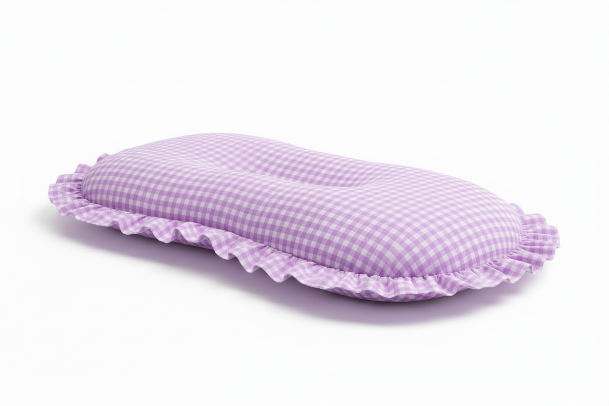 Purple Gingham Ruffle Baby Lounger Cover