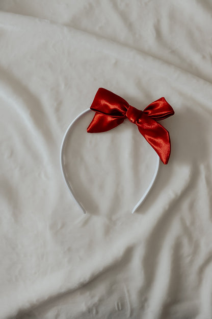 Berry Satin Baby Bow Headbands