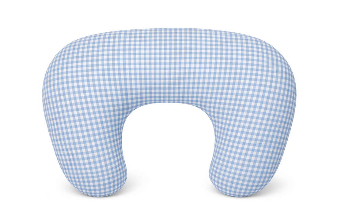 Blue Gingham New Ruffle Nursing Pillow Cover