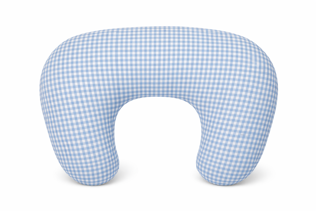 Blue Gingham New Ruffle Nursing Pillow Cover