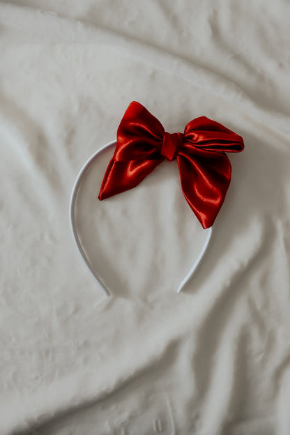 Berry Satin Baby Bow Headbands