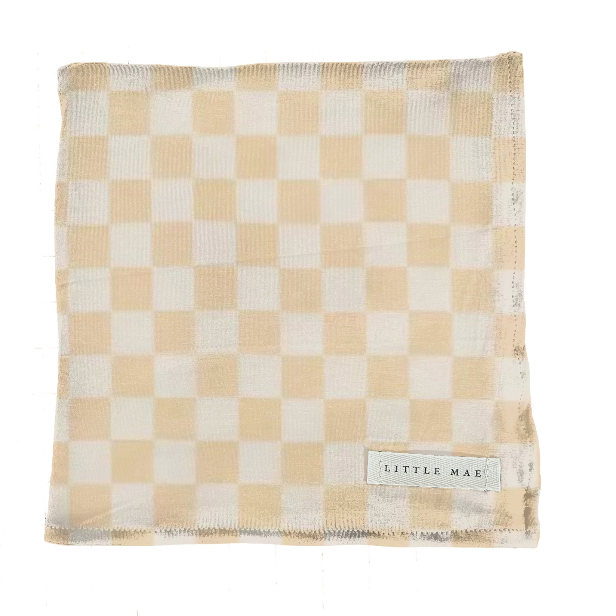 Butter Yellow &amp; White Checkered Stretch Swaddle