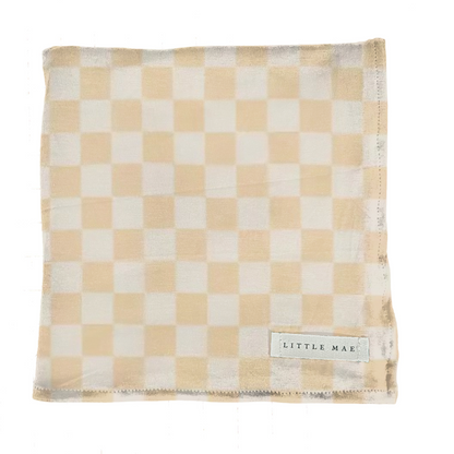 Butter Yellow &amp; White Checkered Stretch Swaddle
