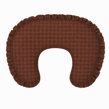 Brown Diamond Ruffle Nursing Pillow Cover
