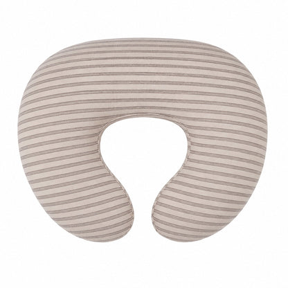 Grey Ivory Stripe Ruffle Nursing Pillow Cover