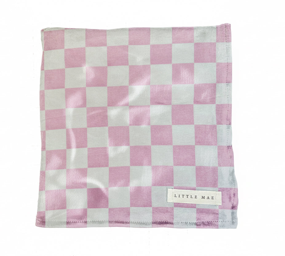 Sugar Pink &amp; White Checkered Stretch Swaddle