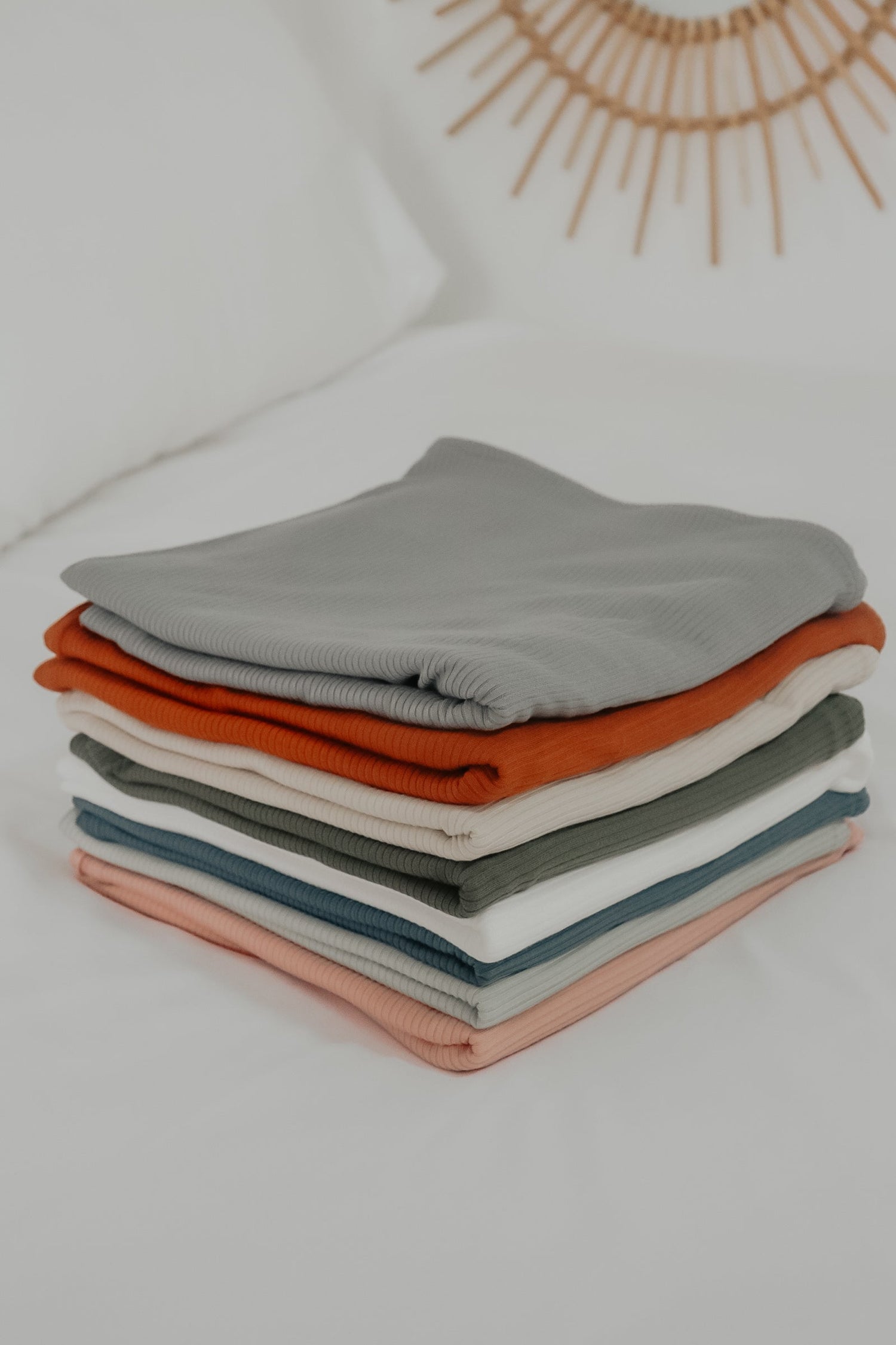 Rust Ribbed Stretch Swaddle