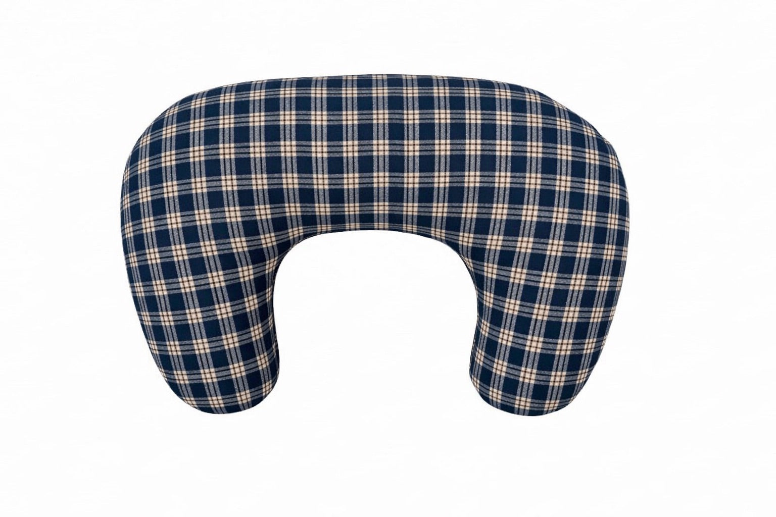 Blue Plaid Ruffle Nursing Pillow Cover