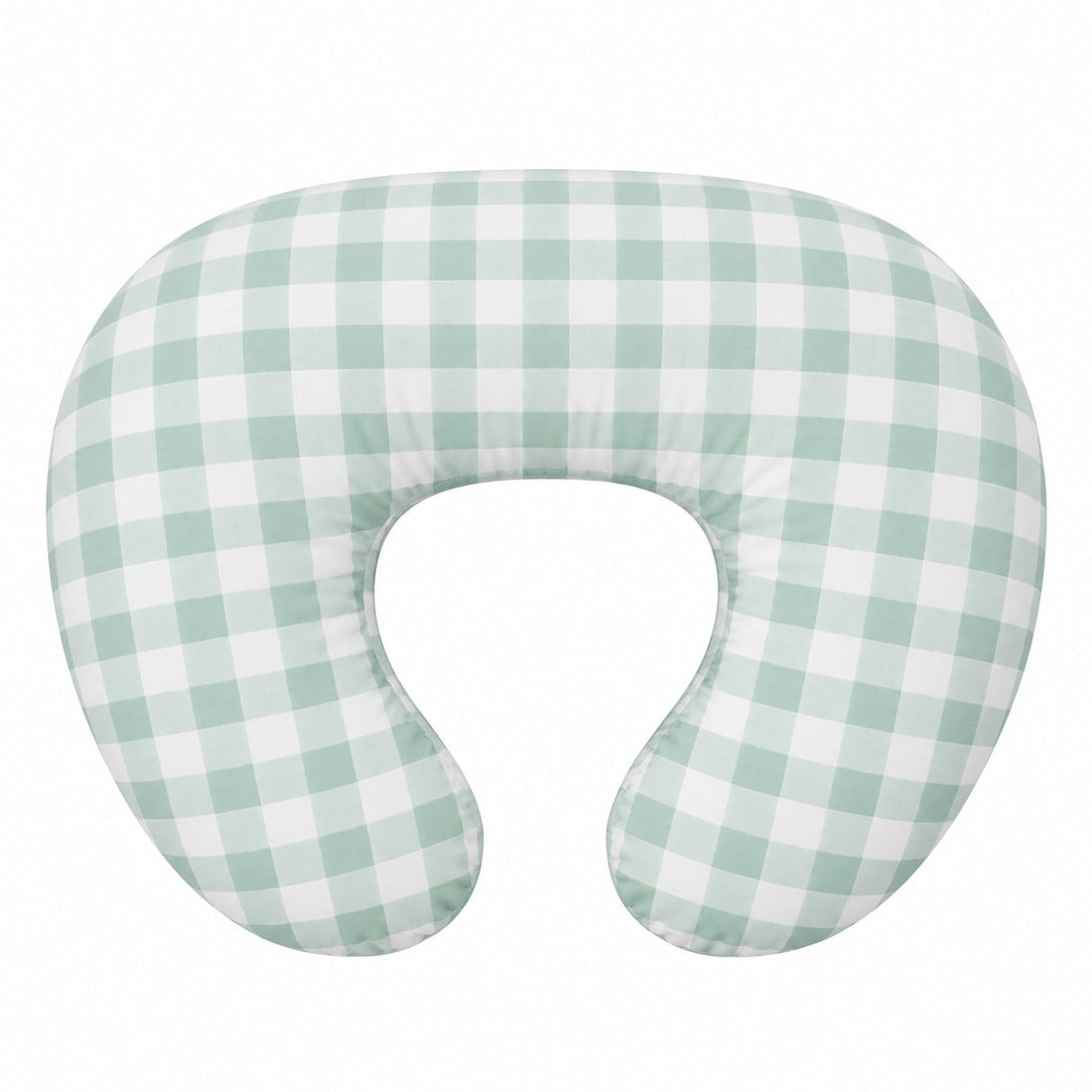 Light Green Checkered Ruffle Nursing Pillow Cover