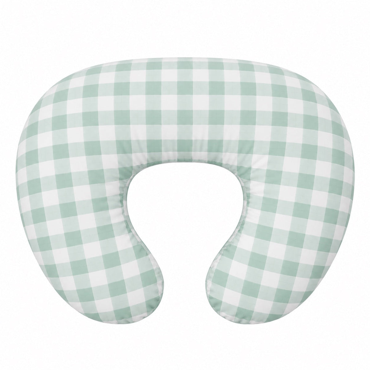 Light Green Checkered Ruffle Nursing Pillow Cover