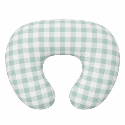 Light Green Checkered Ruffle Nursing Pillow Cover