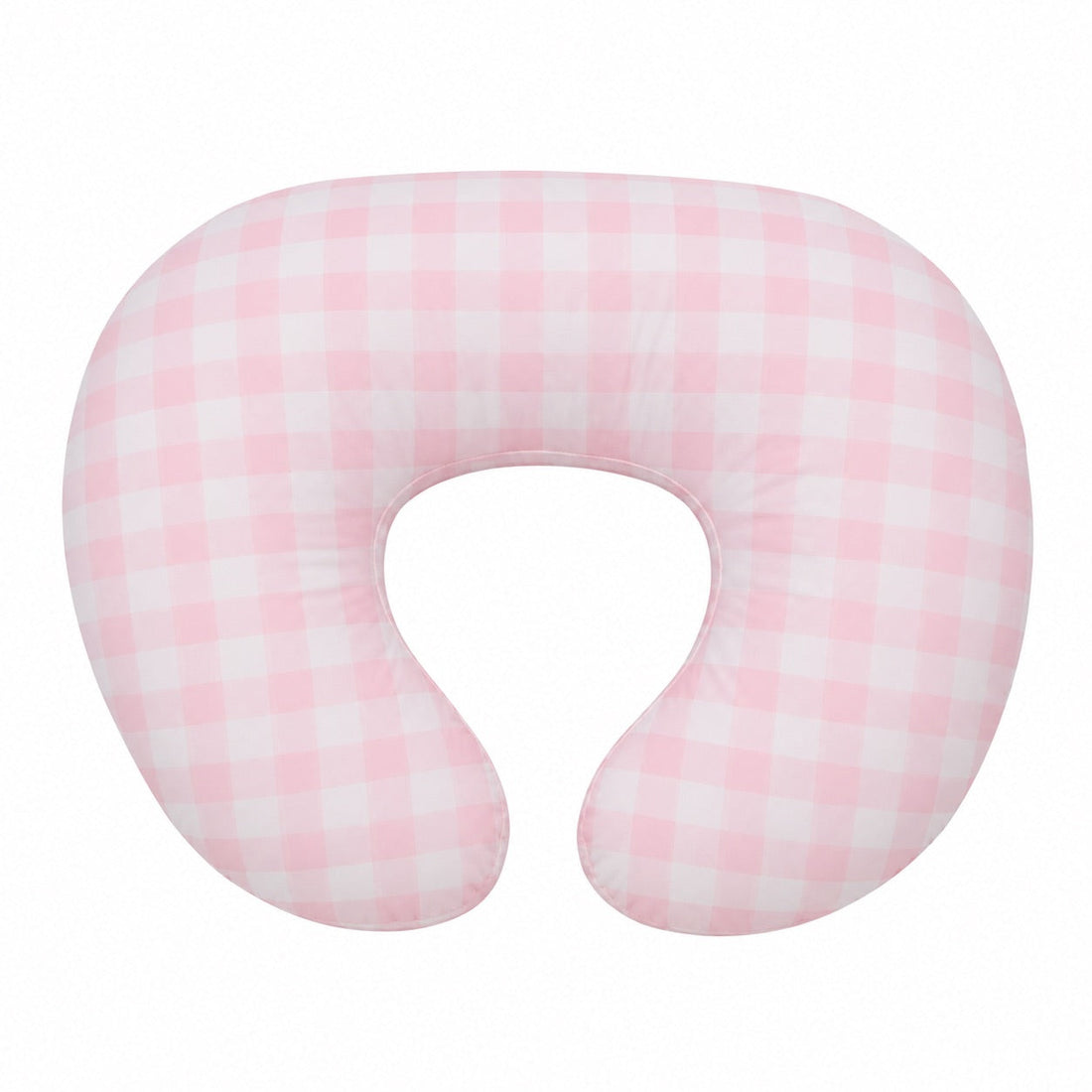 Light Pink Checkered Ruffle Nursing Pillow Cover