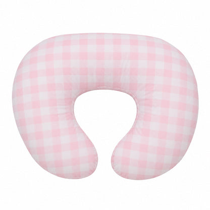Light Pink Checkered Ruffle Nursing Pillow Cover